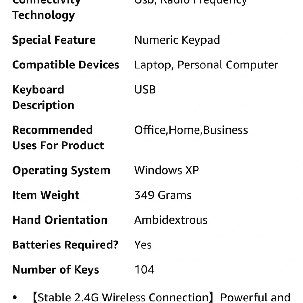 TopMate Wireless Keyboard and Mouse Ultra Slim Combo